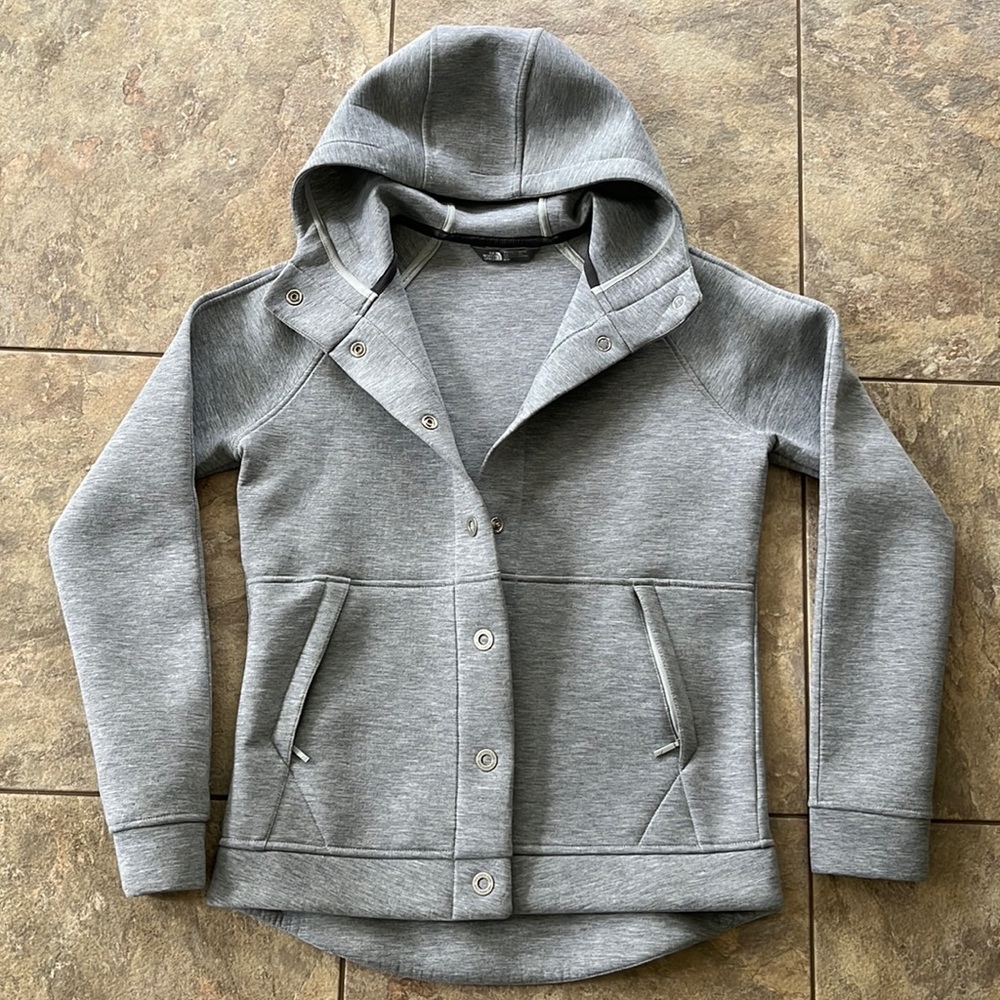 The North Face Neo Thermal Snap Hoodie Sz M Heather Gray
